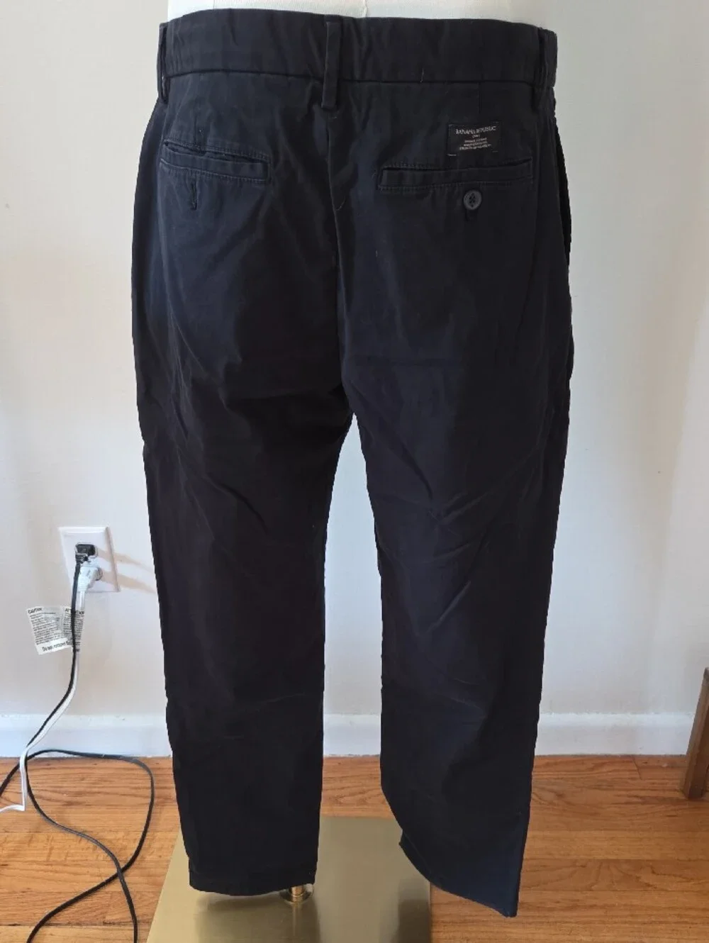 Banana Republic Black Lived-In Slim-Straight Pants